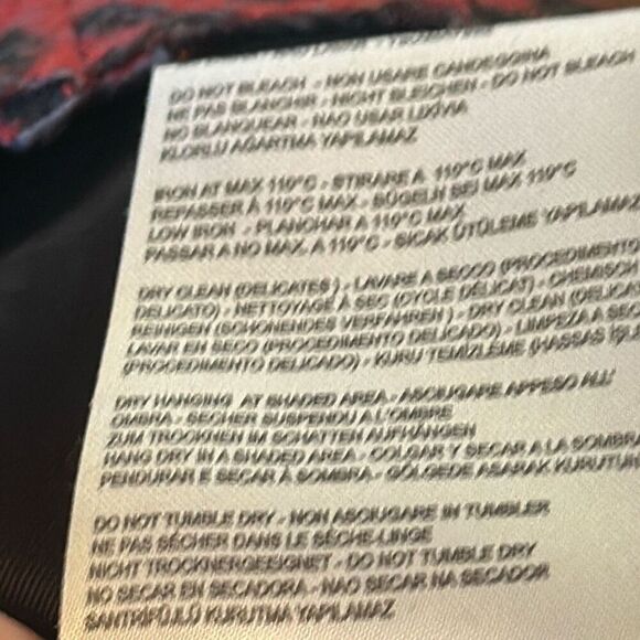 DIESEL Leo Jaquard Womans Red Leopard Wool Blend Lambskin Sleeves Hooded - Picture 9 of 10